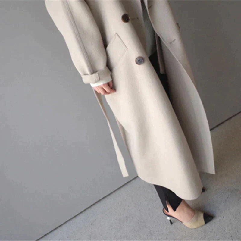 Ingrid | Elegant Long Wool Coat for Winter Fashion