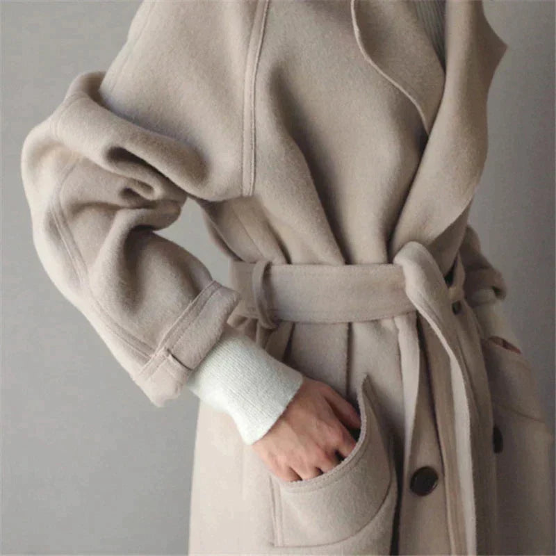 Ingrid | Elegant Long Wool Coat for Winter Fashion