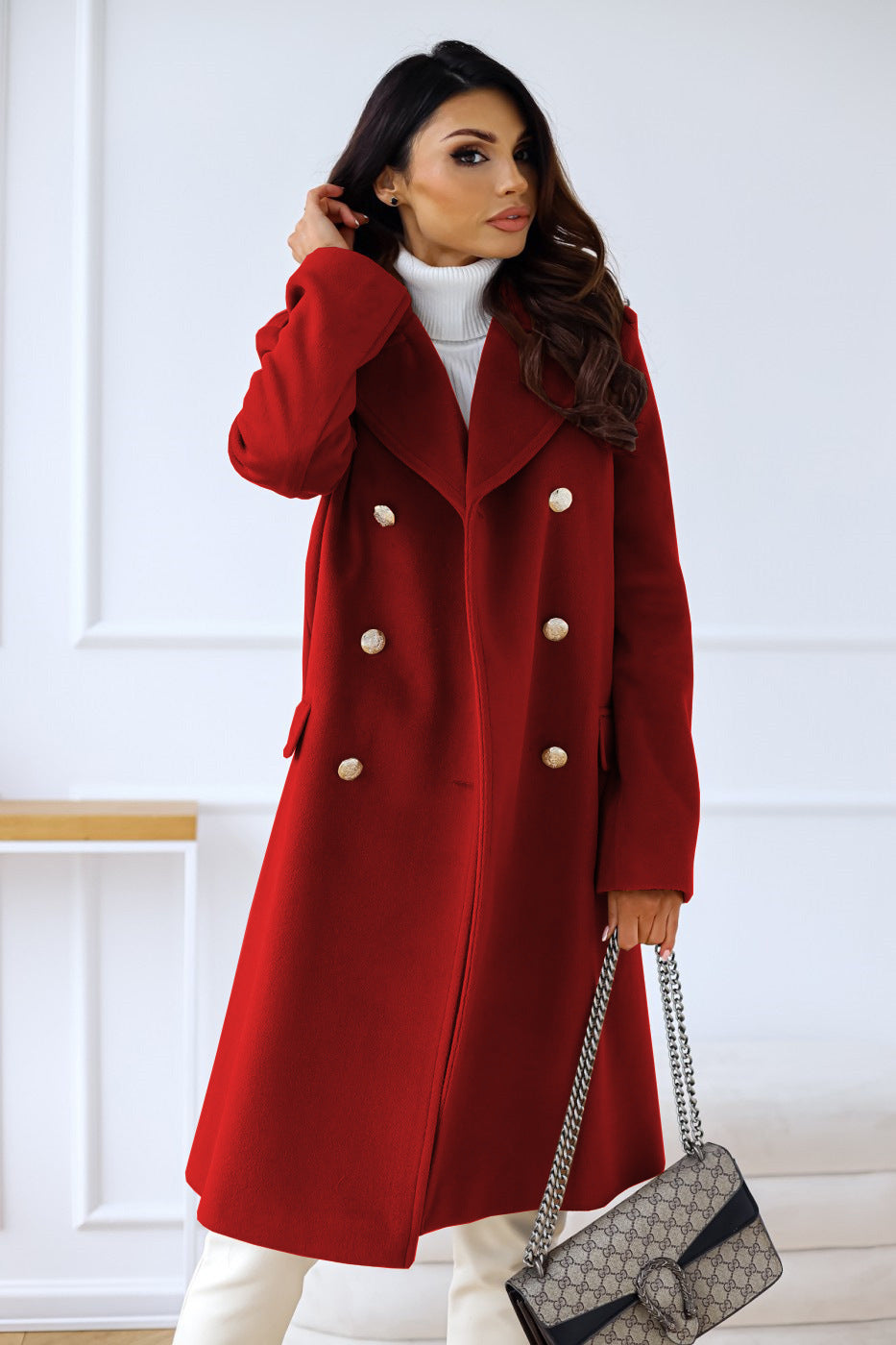 Samantha | Elegant Double-Breasted Women's Coat for All Seasons