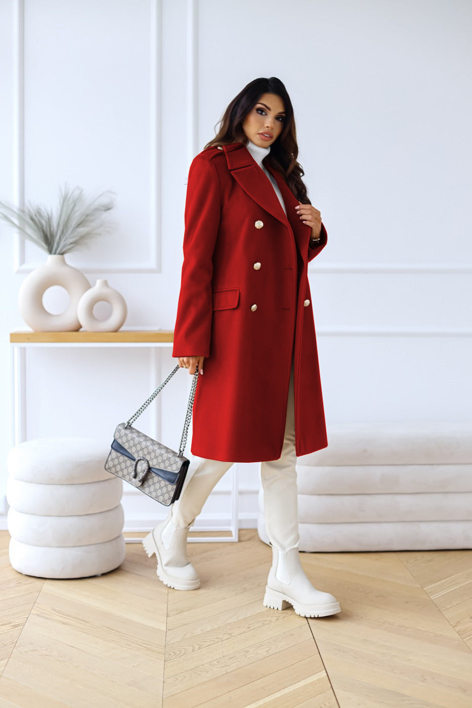 Samantha | Elegant Double-Breasted Women's Coat for All Seasons