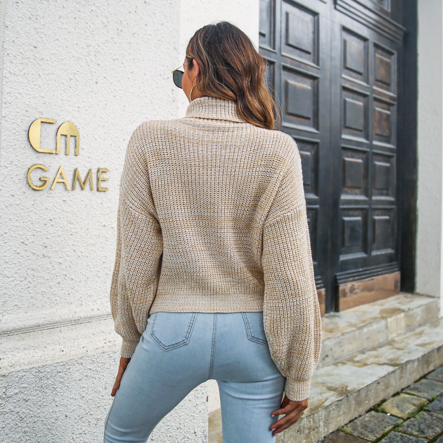 Lilith | Chic Women's Turtleneck Sweater with Lantern Sleeves