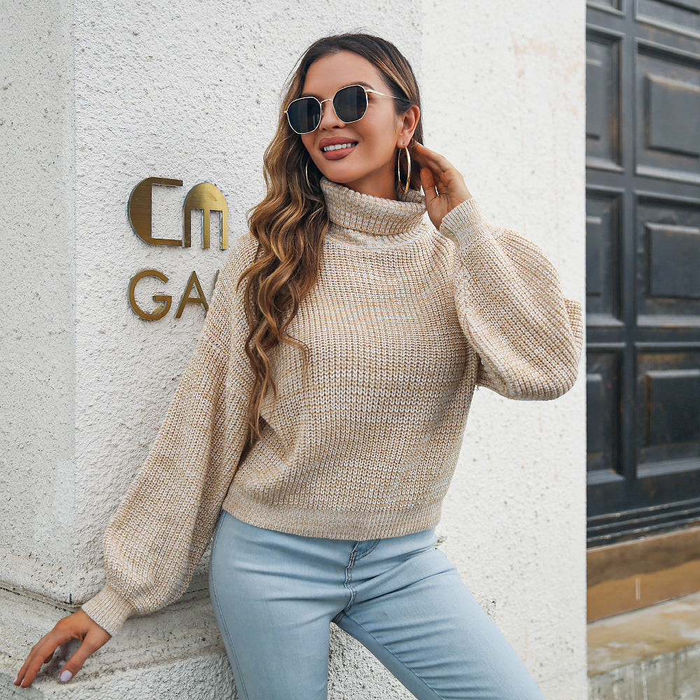 Lilith | Chic Women's Turtleneck Sweater with Lantern Sleeves