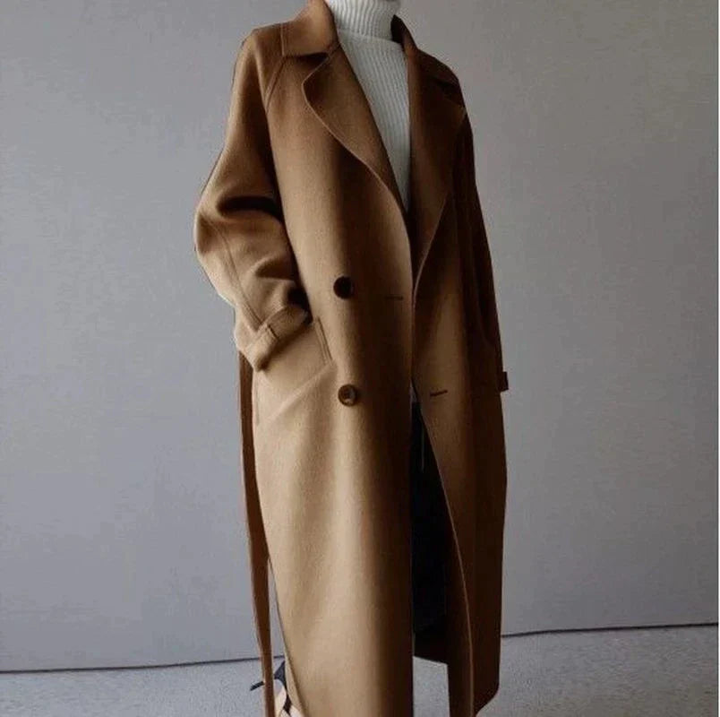 Ingrid | Elegant Long Wool Coat for Winter Fashion