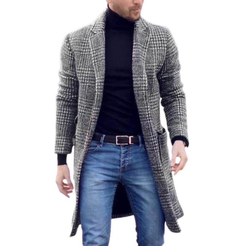 Basil | Stylish Men’s Long Coat with Classic Check Pattern