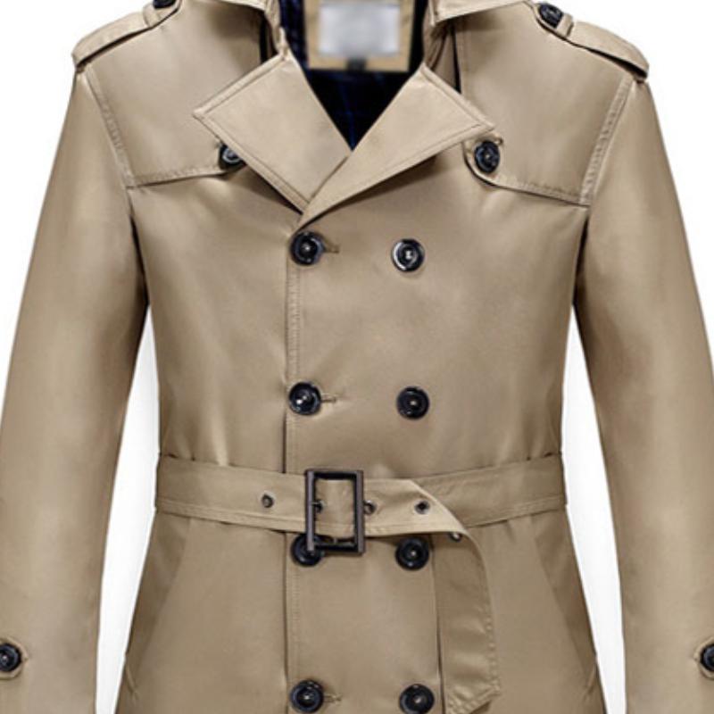 Caius | Classic Double-Breasted Slim Fit Men’s Trench Coat